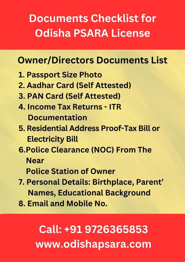 Documents Required for PSARA License