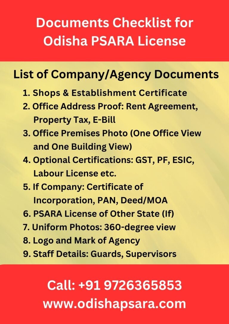 Documents Required for PSARA License